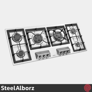 اجاق گاز صفحه ای 6 شعله استیل البرز مدل SteelAlborz S-6125I | بدنه استیل
