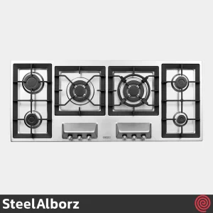 اجاق گاز صفحه ای 6 شعله استیل البرز مدل SteelAlborz S-6125I | بدنه استیل