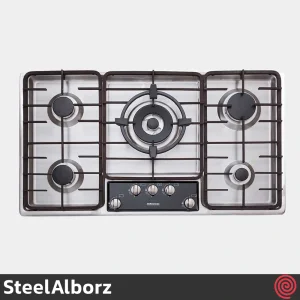 اجاق گاز صفحه ای 5 شعله استیل البرز مدل SteelAlborz S-5901 | بدنه استیل