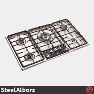 اجاق گاز صفحه ای 5 شعله استیل البرز مدل SteelAlborz S-5901 | بدنه استیل