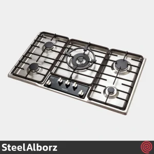 اجاق گاز صفحه ای 5 شعله استیل البرز مدل SteelAlborz S-5901 | بدنه استیل