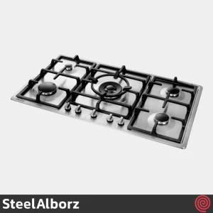 اجاق گاز صفحه ای 5 شعله استیل البرز مدل SteelAlborz S-5902 | بدنه استیل