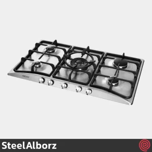 اجاق گاز صفحه ای 5 شعله استیل البرز مدل SteelAlborz S-5904 | بدنه استیل