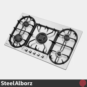 اجاق گاز صفحه ای 5 شعله استیل البرز مدل SteelAlborz S-5905 | بدنه استیل