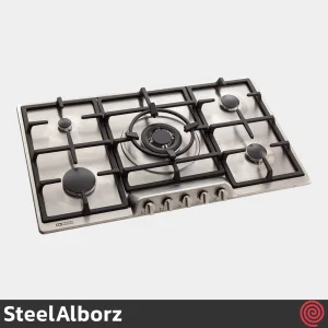 اجاق گاز صفحه ای 5 شعله استیل البرز مدل SteelAlborz S-5907 | بدنه استیل