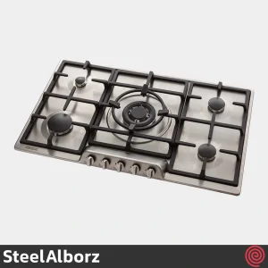 اجاق گاز صفحه ای 5 شعله استیل البرز مدل SteelAlborz S-5907 | بدنه استیل