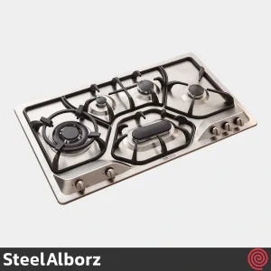 اجاق گاز صفحه ای 5 شعله استیل البرز مدل SteelAlborz S-5908 | بدنه استیل