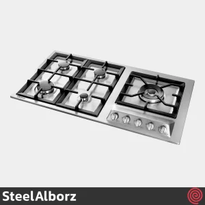 اجاق گاز صفحه ای 5 شعله استیل البرز مدل SteelAlborz S-5909 | بدنه استیل