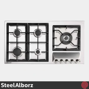اجاق گاز صفحه ای 5 شعله استیل البرز مدل SteelAlborz S-5909 | بدنه استیل