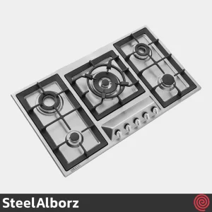اجاق گاز صفحه ای 5 شعله استیل البرز مدل SteelAlborz S-5910(Chef) | بدنه استیل
