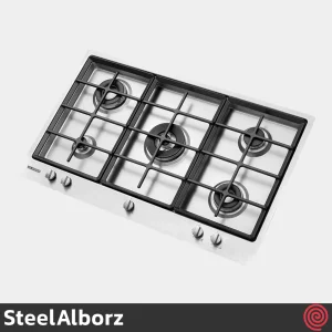 اجاق گاز صفحه ای 5 شعله استیل البرز مدل SteelAlborz S-5911 | بدنه استیل