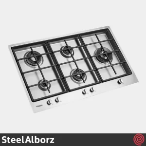 اجاق گاز صفحه ای 5 شعله استیل البرز مدل SteelAlborz S-5912R | بدنه استیل