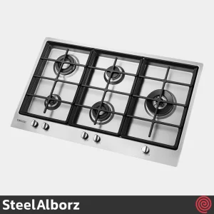 اجاق گاز صفحه ای 5 شعله استیل البرز مدل SteelAlborz S-5912R | بدنه استیل