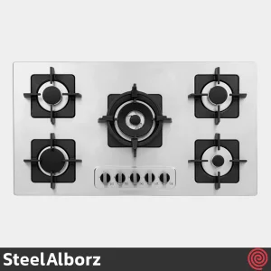 اجاق گاز صفحه ای 5 شعله استیل البرز مدل SteelAlborz S-5913 | بدنه استیل