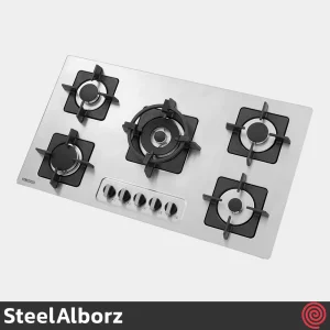 اجاق گاز صفحه ای 5 شعله استیل البرز مدل SteelAlborz S-5913 | بدنه استیل