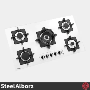 اجاق گاز صفحه ای 5 شعله استیل البرز مدل SteelAlborz S-5913 | بدنه استیل