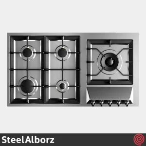 اجاق گاز صفحه ای 5 شعله استیل البرز مدل SteelAlborz S-5919 | بدنه استیل