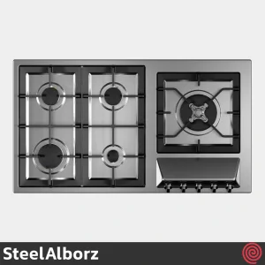 اجاق گاز صفحه ای 5 شعله استیل البرز مدل SteelAlborz S-5929 | بدنه استیل