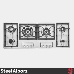 اجاق گاز صفحه ای 5 شعله استیل البرز مدل SteelAlborz S-6121 (Chef) | بدنه استیل
