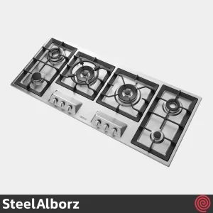 اجاق گاز صفحه ای 5 شعله استیل البرز مدل SteelAlborz S-6121 (Chef) | بدنه استیل