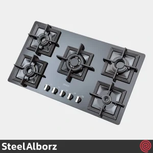 اجاق گاز صفحه ای 5 شعله استیل البرز مدل SteelAlborz C-5903 | بدنه سرامیکی