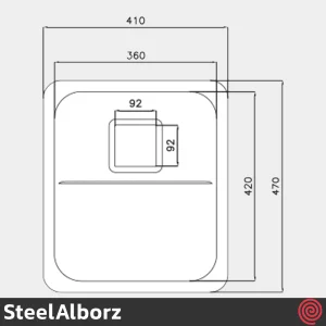 سینک ظرفشویی استیل البرز مدل SteelAlborz 930/47 | یک لگنه زیرکابینتی