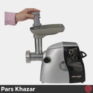 چرخ گوشت پارس خزر مدل Pars Khazar MG-1600P | رنگ مشکی نقره ای با توان 1000 وات