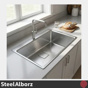 سینک ظرفشویی استیل البرز مدل SteelAlborz 958/52 | یک لگنه باکسی توکار