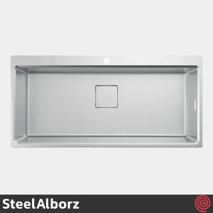 سینک ظرفشویی استیل البرز مدل SteelAlborz 959/52 | یک لگنه باکسی توکار