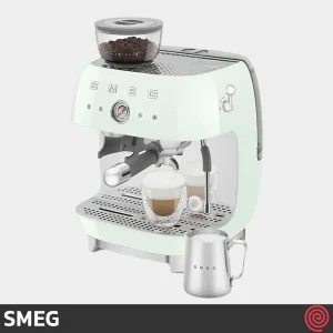 اسپرسو ساز اسمگ مدل SMEG EGF03PG | رنگ سبز پاستلی با آسیاب و فشار 20 بار
