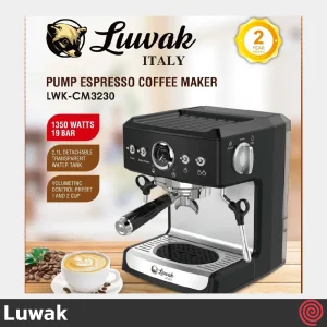 اسپرسو ساز لواک مدل Luwak LWK-CM3230 |  رنگ مشکی با آسیاب و فشار 19 بار