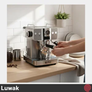 اسپرسو ساز لواک مدل Luwak LWK-CM350 | رنگ استیل با فشار 20 بار