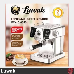 اسپرسو ساز لواک مدل Luwak LWK-CM340 | رنگ استیل با فشار 20 بار