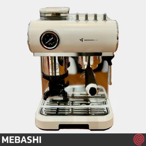 اسپرسو ساز مباشی مدل Mebashi ME-CCM2071 | رنگ کرم، نیمه اتوماتیک با آسیاب و فشار 19 بار