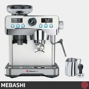 اسپرسو ساز مباشی مدل Mebashi ME-CCM2069SS | نیمه اتوماتیک با آسیاب و فشار 20 بار
