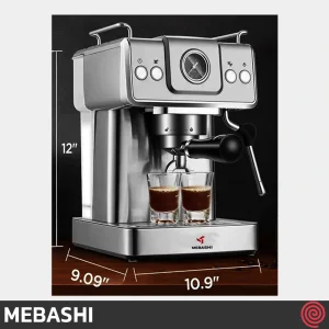 اسپرسو ساز مباشی مدل Mebashi ME-ECM2038 | رنگ استیل با فشار 20 بار
