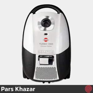 جاروبرقی پارس خزر مدل Pars Khazar Turbo 2000 chrome | رنگ سفید با توان 2000 وات