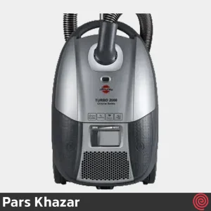 جاروبرقی پارس خزر مدل Pars Khazar Turbo 2000 chrome | رنگ نقره ای با توان 2000 وات