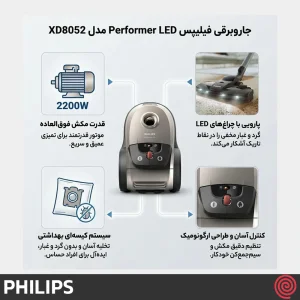جاروبرقی فیلیپس مدل Philips XD8052 | با توان 2200 وات