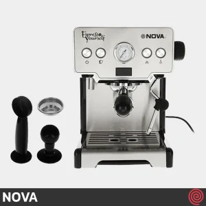 اسپرسو ساز نوا مدل NOVA NCM-128EXPS | رنگ استیل با فشار 15 بار