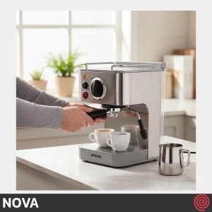 اسپرسو ساز نوا مدل NOVA NCM-140EXPF | رنگ نقره ای با فشار 15 بار
