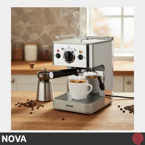 اسپرسو ساز نوا مدل NOVA NCM-149EXPF | رنگ استیل با فشار 15 بار