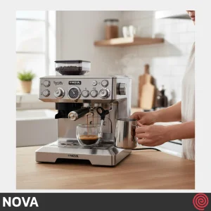 اسپرسو ساز نوا مدل NOVA NCM-165EXPGR | رنگ استیل با فشار 19 بار
