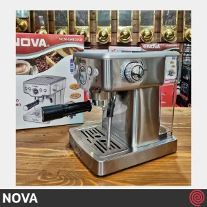 اسپرسو ساز نوا مدل NOVA NCM-160EXPS | رنگ استیل با فشار 20 بار