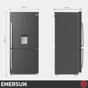 یخچال فریزر 27 فوت فریزر پایین امرسان مدل EMERSUN CB27W2 | رنگ تیتانیوم