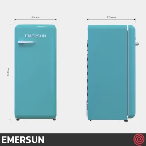 یخچال تک 10 فوت امرسان مدل EMERSUN Classic R10CLA | رنگ آبی فیروزه ای