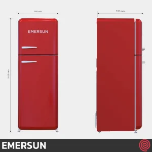 یخچال فریزر 16 فوت فریزر بالا امرسان مدل EMERSUN Classic CB16CLA | رنگ قرمز