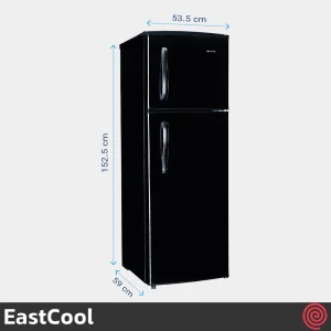 یخچال فریزر 12 فوت فریزر بالا ایستکول مدل EastCool 296200 | رنگ مشکی