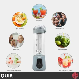 شیکر شارژی کوییک مدل Quik GS-Q5-174941 | رنگ خاکستری با توان 120 وات