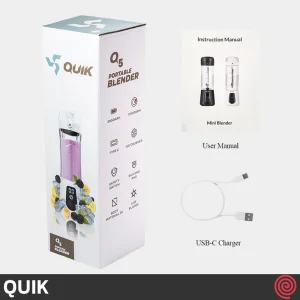 شیکر شارژی کوییک مدل Quik GS-Q5-174941 | رنگ صورتی با توان 120 وات